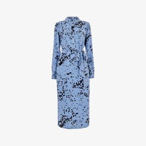 Тканое платье миди с длинными рукавами и точечным принтом imrie Whistles, синий