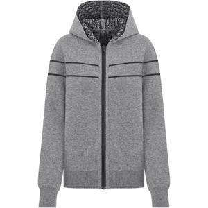 DIOR Свитшот Women's серый с капюшоном Moderate Cardigan