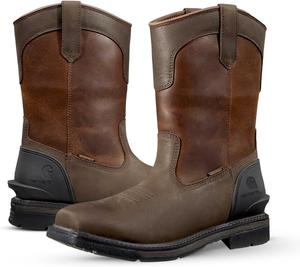 Мужские ботинки Carhartt Montana с квадратным носком Wellington 11 водонепроницаемые на шнуровке, темно-коричневый