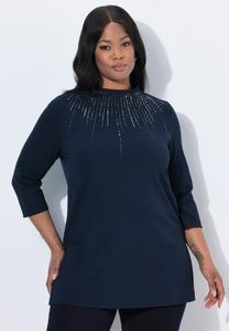 Топ Ulla Popken RHINESTONE, Dark Marine/Dark Blue