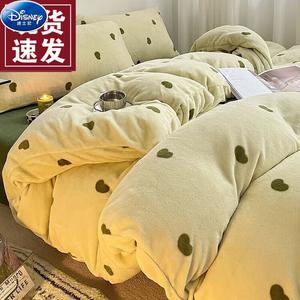 Disney Комплект постельного белья 4 предмета, 180 см, простыня, наволочки, цвет светло-зеленый, рисунок сердечки