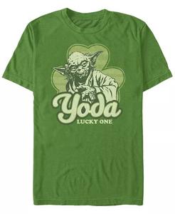 Мужская футболка Yoda Lucky Retro с коротким рукавом и круглым вырезом Fifth Sun, зеленый