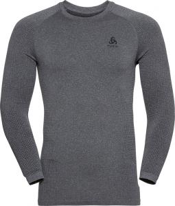 Odlo Мужская футболка Performance warm eco longsleeve grey melange/black M