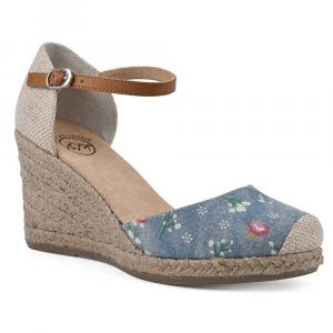 Эспадрильи на танкетке Mamba White Mountain, light blue/floral/denim