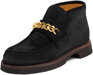 Женские ботильоны YDN с цепочкой, на щиколотку, с круглым закрытым носком, массивным низким каблуком, без застежки, для работы и повседневной носки, размеры 4-16 US, Black