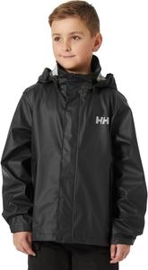 Куртка Helly-Hansen Junior Moss - унисекс пальто с технологией HELOX, молнией YKK, съемным капюшоном, регулируемыми манжетами и подолом, накладными карманами, цвет 991 Black, размер 14 Helly Hansen