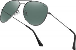 Солнцезащитные очки-авиаторы для мужчин и женщин, поляризованные зеркальные линзы с защитой от УФ-излучения UV400, легкие и классические, подходят для вождения и активного отдыха на природе Versol, Vs-03olive Green+grey
