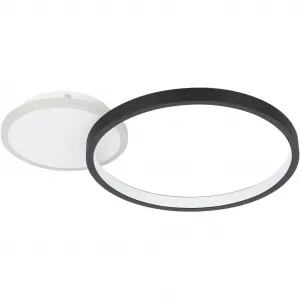 Потолочный светильник GAFARES с LED-модулем 1 шт., теплый белый - холодный белый, потолочный светильник в черном и белом цвете из алюминия и стали - 15 Вт Eglo, черно-белый