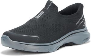 Мужские кроссовки Skechers Go Walk 7 без шнурков- легкая эволюция кроссовок, черный/угольный