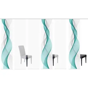 Раздвижная штора OPALIA 6 ШТ. Панельная каретка 6 шт. Размер ВxШ: 245x60 Home Wohnideen, бирюзовый