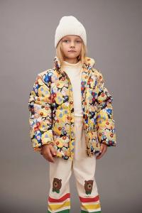 Детская куртка с цветами Mini Rodini, желтый