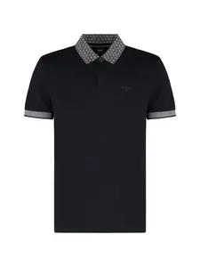 Поло с узорчатым воротником Boss, синий