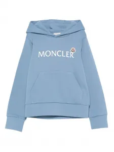 Худи с логотипом Moncler Enfant, синий