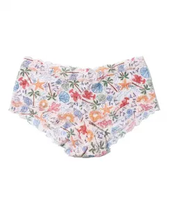 Трусы Women's Printed Signature Lace Boyshort Hanky Panky, белый