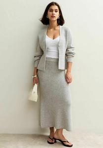 Кардиган New Look RIBBED SINGLE BUTTON, Pale Grey/Light Grey