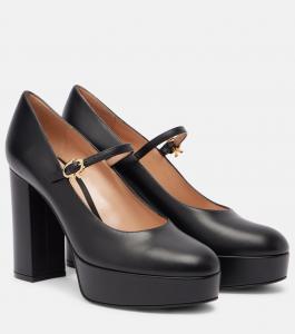 Кожаные туфли Mary Jane на платформе Gianvito Rossi, черный