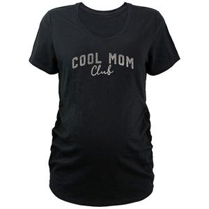 Футболка с V-образным вырезом и принтом Maternity cool mom club Unbranded