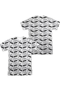 Футболка с коротким рукавом для взрослых из 100% полиэстера с принтом Batman Repeat Dark Knight (спереди/сзади) Gildan, белый