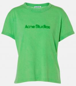 Футболка из хлопка с логотипом Acne Studios, цвет bright green