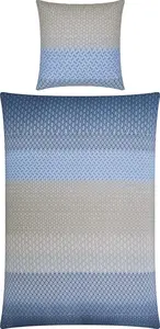 Постельное белье сине-бежевое 1x 155x220 см + 1x 80x80 см REDBEST