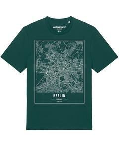 Рубашка Watapparel  City maps Berlin Landkarte, темно-зеленый