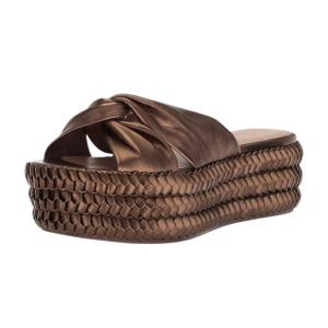 Женские босоножки Polly Braid Platform Sandal из темно-бронзовой металлической кожи Nappa Rachel Zoe, цвет dark bronze metallic nappa