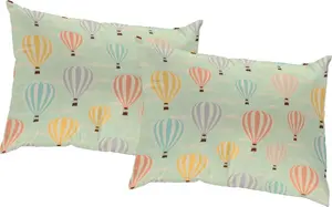 Декоративная подушка Адам "Воздушные шары", из сертифицированного органического хлопка, чехол без наполнителя, 1 шт Adam 40х60 см, пастельно-зеленый