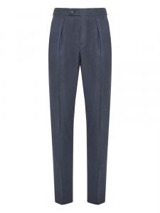 Incotex брюки строгого кроя со складками, синий