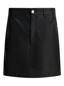 Кожаная мини-юбка Lilou с закругленным карманом Ivy Oak, черный