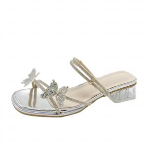 Тапочки-слайды женские BINGO DUCK, Silver