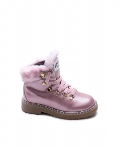 Кожаные сапоги для девочки со шнурками Pablosky, розовый