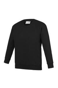 Школьная толстовка Academy с круглым вырезом реглан AWDis, черный