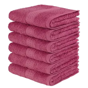 Мое домашнее гостевое полотенце Juna, доступно как набор и серия, 6 гостевых полотенец, 30x50 см 100% хлопок, с бордюром, однотонные, мягкие My Home, Beere