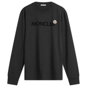 Хлопковая футболка с длинным рукавом Moncler, черный