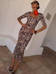 Платье Iris в леопардовом принте Never Fully Dressed, Multi