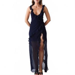 Женское миди-платье Just Like Heaven в темно-синем цвете Rumored