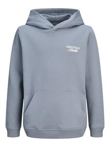 JACK & JONES Junior Худи JORNORREBRO TYPO BACK SWEAT HOOD JNR в цвете «торговый ветер»