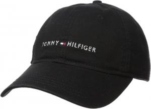 Мужская хлопковая бейсболка с логотипом Tommy Hilfiger с регулируемой высотой, Tommy Black