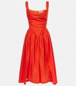 Платье миди из хлопка и шелка в воскресенье Vivienne Westwood, оранжевый