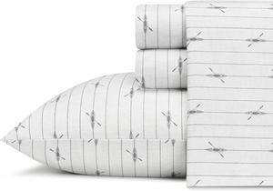 Комплект постельного белья Eddie Bauer Queen из хлопкового перкаля, Crisp & Cool Home Decor (Downstream, Queen), Downstream Light Grey/Grey