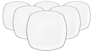 Тарелка Seltmann Weiden Lido Black Line 6 шт, 20x20x20 см, белый