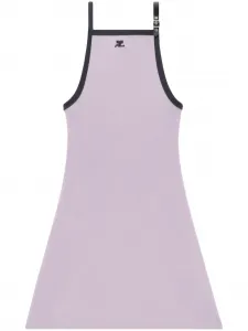 Платье мини с вышитым логотипом Courrèges, фиолетовый