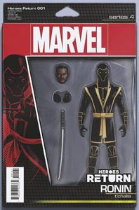 Heroes Return #1 Comic Book Variant with T’Challa (Black Panther) Action Figure Art on Cover by artist John Tyler Christopher (NOT an ACTUAL TOY) (Marvel Entertainment)