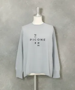 Вязаный свитер с бархатным логотипом Studio Picone, цвет Light Gray (089)