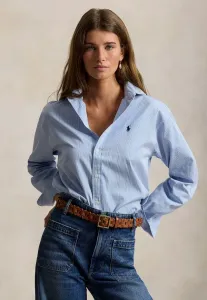 Свободная полосатая хлопковая рубашка-блузка на пуговицах Polo Ralph Lauren, 2000C Medium Blue White