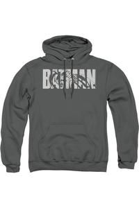 Толстовка с капюшоном и надписью «Бэтмен» серого цвета для взрослых Gildan