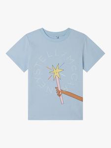 Детская футболка из хлопкового джерси с принтом феи Stella McCartney Kids, Blue