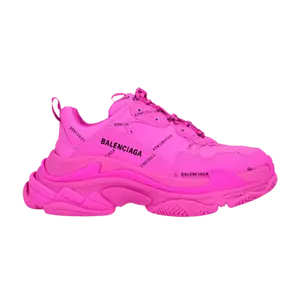Кроссовки Balenciaga Balenciaga Wmns Triple S Sneaker 'All Over Logo - Fuchsia', розовый