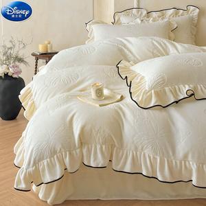 Disney Комплект постельного белья 4 предмета, 180 см, простыня, пододеяльник 200x230 см, наволочки 48x74 см, цвет французская резная бабочка - нефритово-белый