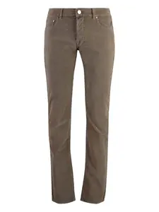 Вельветовые брюки прямого кроя с нашивкой-логотипом Moorer, коричневый